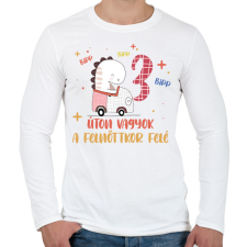 PRINTFASHION Bipp bipp, úton vagyok - Számmal - Férfi hosszú ujjú póló - Fehér férfi póló