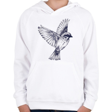 PRINTFASHION Bird drawing - Gyerek kapucnis pulóver - Fehér gyerek pulóver, kardigán