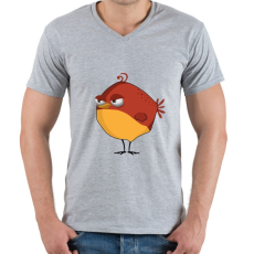 PRINTFASHION Bird - Férfi V-nyakú póló - Sport szürke