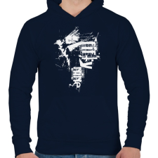PRINTFASHION birdi59-02-01 - Férfi kapucnis pulóver - Sötétkék férfi pulóver, kardigán