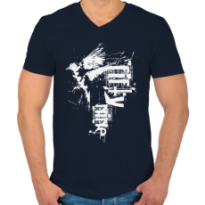 PRINTFASHION birdi59-02-01 - Férfi V-nyakú póló - Sötétkék