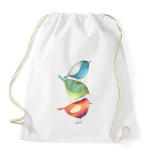 PRINTFASHION Birds - Sportzsák, Tornazsák - Fehér tornazsák