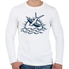 PRINTFASHION Birdy - Férfi hosszú ujjú póló - Fehér férfi póló