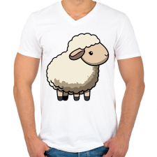 PRINTFASHION Birka - Férfi V-nyakú póló - Fehér férfi póló