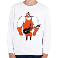 PRINTFASHION Birkozó basszusgitáros - Gyerek pulóver - Fehér