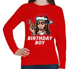 PRINTFASHION BIRTHDAY BOY - Női pulóver - Piros női pulóver, kardigán