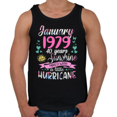 PRINTFASHION Birthday january 1979 sunshine mixed hurricane - Férfi atléta - Fekete