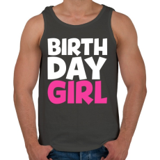 PRINTFASHION Birthdaygirl - Férfi atléta - Sötétszürke