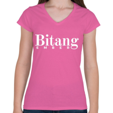 PRINTFASHION Bitang Ember - Női V-nyakú póló - Rózsaszín női póló