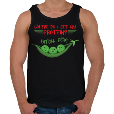 PRINTFASHION Bitch, peas - Férfi atléta - Fekete atléta, trikó