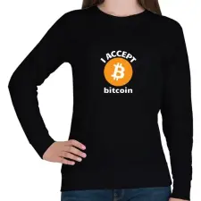 PRINTFASHION bitcoin6 - Női pulóver - Fekete női pulóver, kardigán