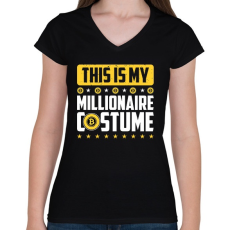 PRINTFASHION BITCOIN 4 EVER 38 - Női V-nyakú póló - Fekete