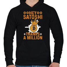PRINTFASHION BITCOIN 4 EVER 52 - Férfi kapucnis pulóver - Fekete