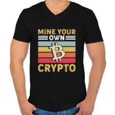 PRINTFASHION BITCOIN 4 EVER 56 - Férfi V-nyakú póló - Fekete férfi póló