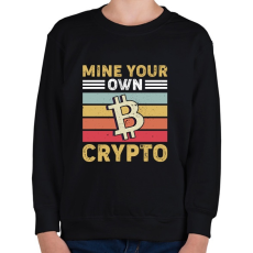 PRINTFASHION BITCOIN 4 EVER 56 - Gyerek pulóver - Fekete