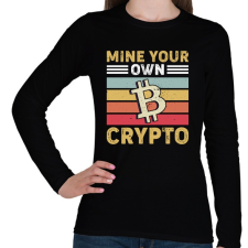 PRINTFASHION BITCOIN 4 EVER 56 - Női hosszú ujjú póló - Fekete női póló