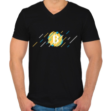 PRINTFASHION BITCOIN 4 EVER 64 - Férfi V-nyakú póló - Fekete férfi póló