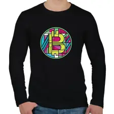 PRINTFASHION BITCOIN 4 EVER 69 - Férfi hosszú ujjú póló - Fekete férfi póló