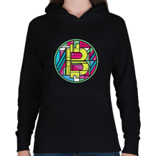 PRINTFASHION BITCOIN 4 EVER 69 - Női kapucnis pulóver - Fekete női pulóver, kardigán