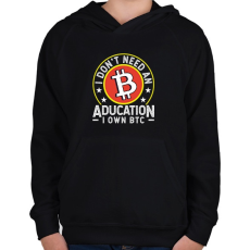 PRINTFASHION BITCOIN 4 EVER 70 - Gyerek kapucnis pulóver - Fekete