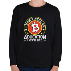 PRINTFASHION BITCOIN 4 EVER 70 - Gyerek pulóver - Fekete