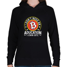 PRINTFASHION BITCOIN 4 EVER 70 - Női kapucnis pulóver - Fekete