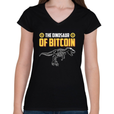 PRINTFASHION BITCOIN 4 EVER 73 - Női V-nyakú póló - Fekete női póló