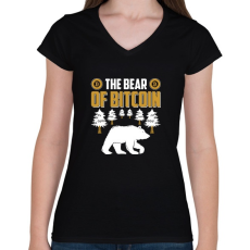 PRINTFASHION BITCOIN 4 EVER 75 - Női V-nyakú póló - Fekete