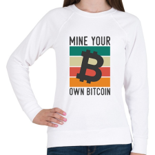 PRINTFASHION BITCOIN 4 EVER 82 - Női pulóver - Fehér női pulóver, kardigán
