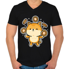 PRINTFASHION BITCOIN 4EVER 19 - Férfi V-nyakú póló - Fekete férfi póló