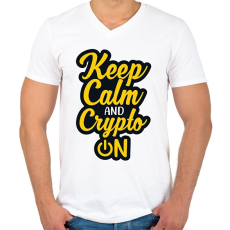 PRINTFASHION BITCOIN 4EVER - Férfi V-nyakú póló - Fehér