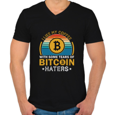 PRINTFASHION bitcoin 94 - Férfi V-nyakú póló - Fekete férfi póló