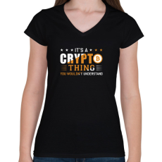 PRINTFASHION bitcoin 95 - Női V-nyakú póló - Fekete