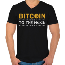 PRINTFASHION bitcoin 96 - Férfi V-nyakú póló - Fekete