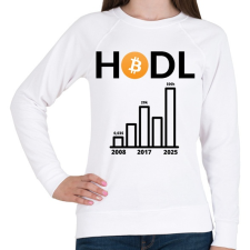 PRINTFASHION bitcoin chart - Női pulóver - Fehér női pulóver, kardigán