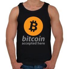 PRINTFASHION Bitcoin elfogadó - Férfi atléta - Fekete