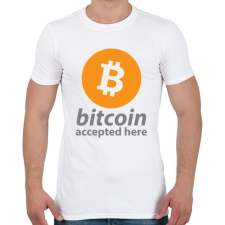 PRINTFASHION Bitcoin elfogadó - Férfi póló - Fehér férfi póló