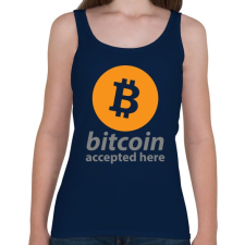 PRINTFASHION Bitcoin elfogadó - Női atléta - Sötétkék női trikó