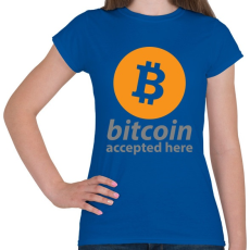 PRINTFASHION Bitcoin elfogadó - Női póló - Királykék