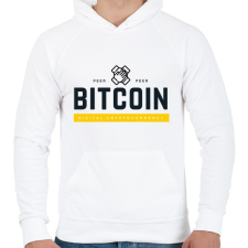 PRINTFASHION Bitcoin forever - Férfi kapucnis pulóver - Fehér férfi pulóver, kardigán