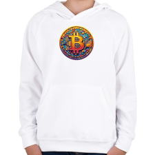 PRINTFASHION Bitcoin - Gyerek kapucnis pulóver - Fehér gyerek pulóver, kardigán