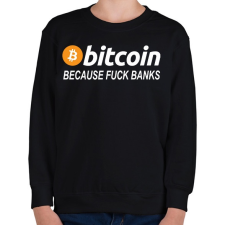PRINTFASHION Bitcoin - Gyerek pulóver - Fekete gyerek pulóver, kardigán