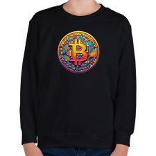PRINTFASHION Bitcoin - Gyerek pulóver - Fekete gyerek pulóver, kardigán