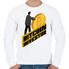 PRINTFASHION Bitcoin-investor - Férfi pulóver - Fehér