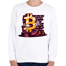 PRINTFASHION Bitcoin király - Gyerek pulóver - Fehér gyerek pulóver, kardigán