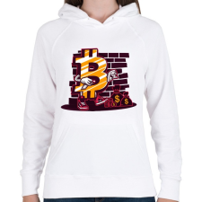 PRINTFASHION Bitcoin király - Női kapucnis pulóver - Fehér női pulóver, kardigán