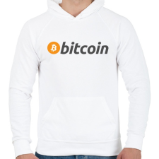 PRINTFASHION bitcoin logo - Férfi kapucnis pulóver - Fehér férfi pulóver, kardigán