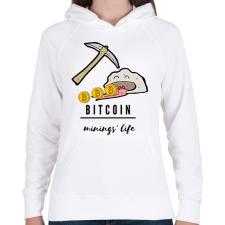 PRINTFASHION bitcoin mining - Női kapucnis pulóver - Fehér női pulóver, kardigán