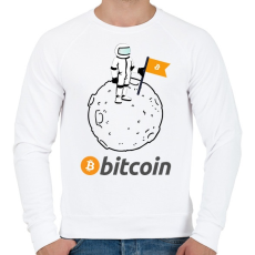 PRINTFASHION bitcoin moon - Férfi pulóver - Fehér