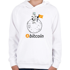PRINTFASHION bitcoin moon - Gyerek kapucnis pulóver - Fehér gyerek pulóver, kardigán